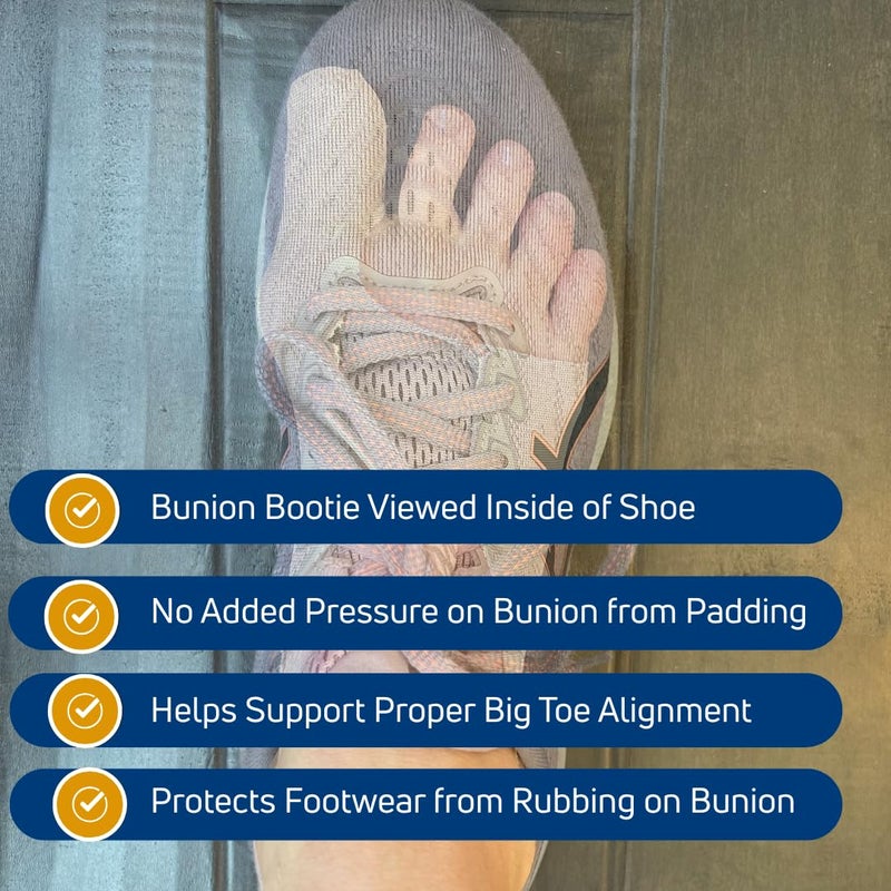 Bunion Bootie مصحح بونيون للنساء لتقويم إصبع القدم الكبير. دعامة بونيون رفيعة للغاية. جورب مناسب للأحذية لتصحيح البونيون. لجميع أنواع الأحذية. تخفيف هالوكس فالغوس لتحسين محاذاة الأصابع. - Image 5